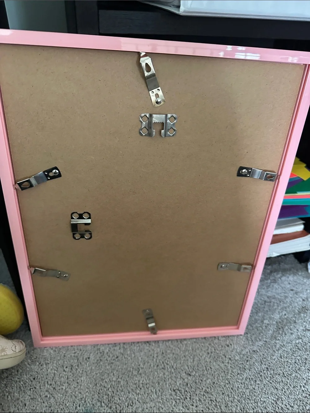 Pink Framed Unicorn Wall Art with Gold Horn